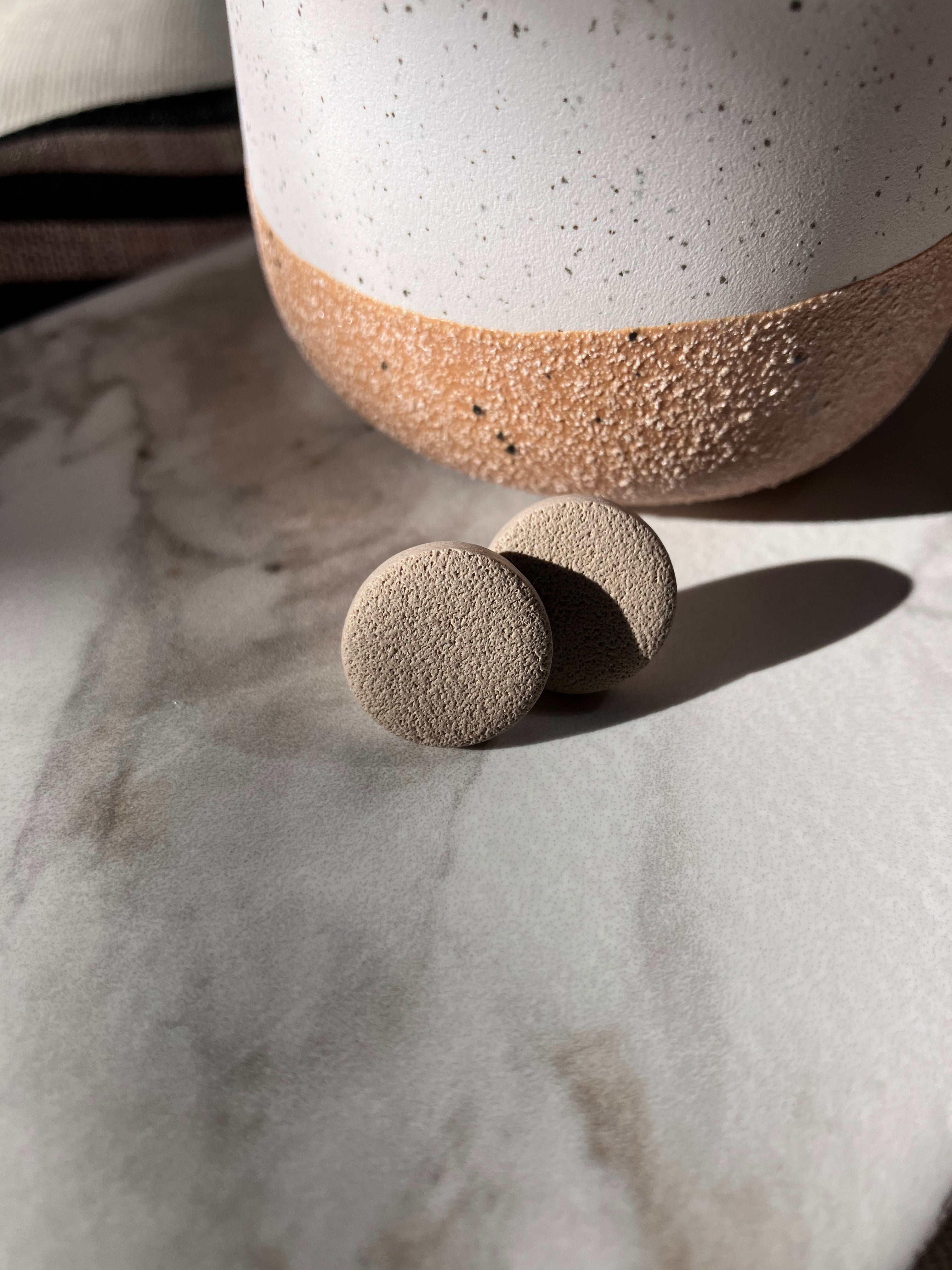 Round Studs in Textured Stone